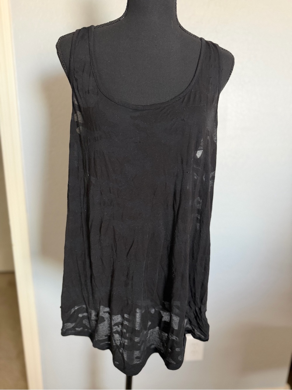 Torrid Black Sheer-Hem Scoop Neck Tank